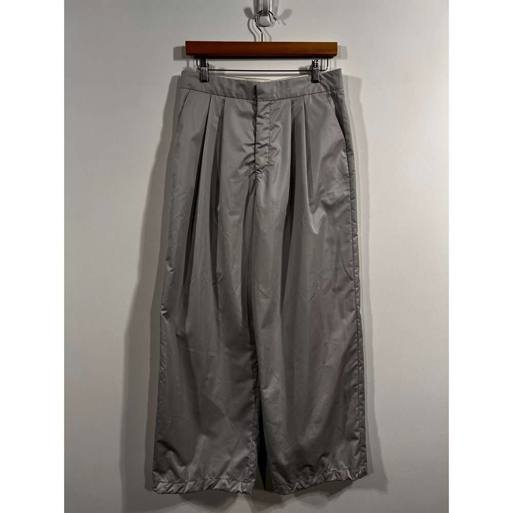 Markoo Silver Pleated Wide Leg‎ Trousers Pants Womens 29 Avant Garde Minimalist